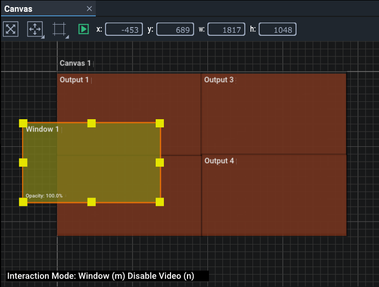 Configure a Display > Canvas Window Setup