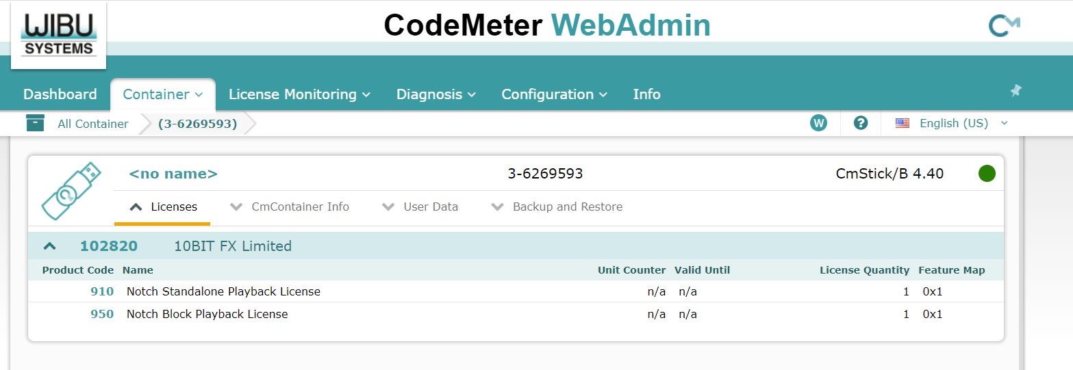 Activate a Codemeter USB Dongle